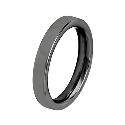 Personally Stackable Black Sterling Silver Square-Edge Ring