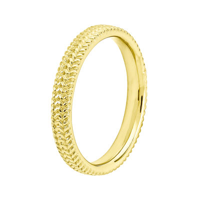 Personally Stackable 18K Yellow Gold Over Sterling Silver Braid Ring