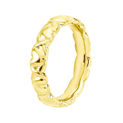 Personally Stackable 18K Yellow Gold Over Sterling Silver 4.25mm Heart Ring