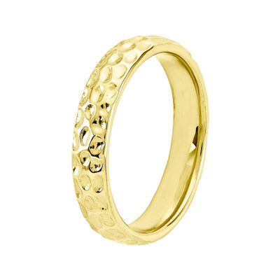 Personally Stackable 18K Yellow Gold Over Sterling Silver Pebbled Ring