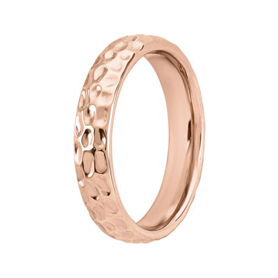 Personally Stackable 18K Rose Gold Over Sterling Silver Pebbled Ring