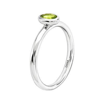 Personally Stackable Oval Genuine Peridot Ring