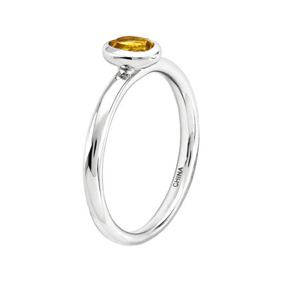 Personally Stackable Oval Genuine Citrine Ring