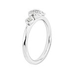 Personally Stackable Double White Topaz & Diamond-Accent Ring