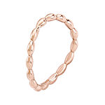 Personally Stackable 18K Rose Gold Over Sterling Silver Rice Bead Wave Ring