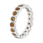Personally Stackable Genuine Citrine Sterling Silver Eternity Ring