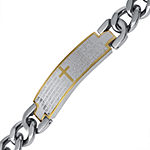 Mens Two-Tone Stainless Steel Lord's Prayer Bracelet