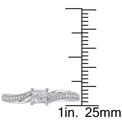 1/5 CT.T.W. Natural Princess Diamond 10K Gold Engagement Ring