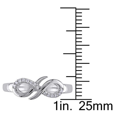 Womens Diamond Accent Natural White Sterling Silver Cocktail Ring