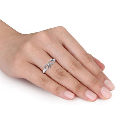 Womens Diamond Accent Natural White Sterling Silver Infinity Cocktail Ring