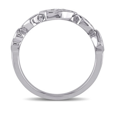 Womens Diamond Accent Natural White Diamond Sterling Silver Heart Cocktail Ring