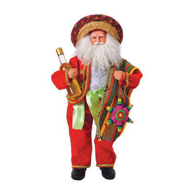 18" Fiesta " Hand Painted Santa Figurine