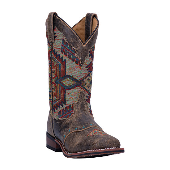 Laredo Womens Block Heel Cowboy Boots, Color: Brown Multi - JCPenney