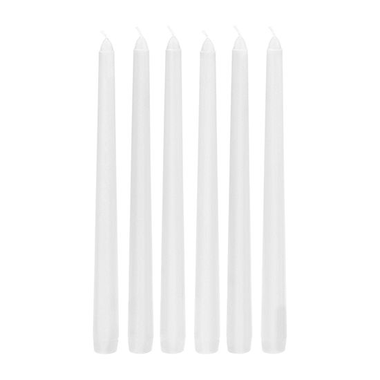 6 Pack 10" White Taper Candles