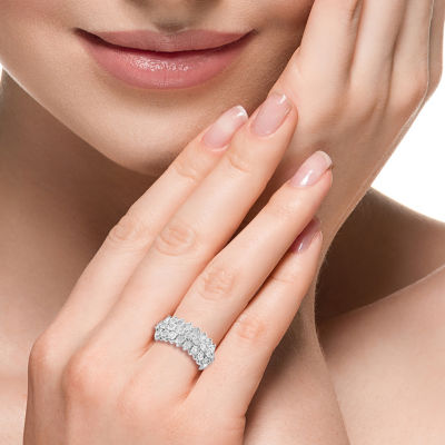 Effy  Womens 1 CT. T.W. Mined White Diamond 14K Gold Cocktail Ring