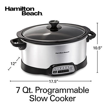 Hamilton Beach (33473) Slow Cooker, Programmable, 7 Quart, Silver