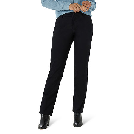 Lee Womens Wrinkle Free Relaxed Pant, 18, Black