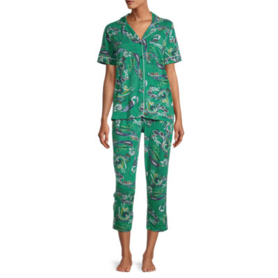 Liz Claiborne Womens 2pc. Short Sleeve Capri Pajama Set