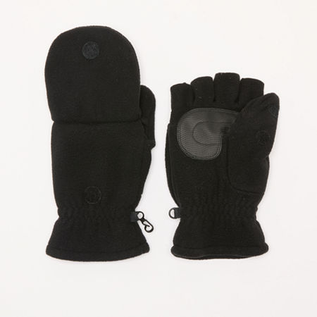 St. John's Bay Fleece Pop Top Cold Weather Gloves, Medium, Black