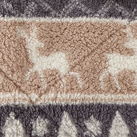 North Pole Trading Co. Mink To Sherpa Reversible Throw, One Size, Beige