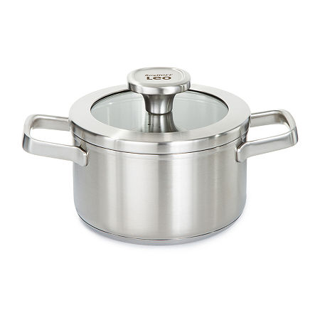 BergHOFF Leo Graphite Recycled 18/10 Stainless Steel 1.7-qt. Stockpot With Glass Lid, One Size, Silver