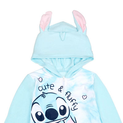 Disney Collection Little & Big Girls Microfleece Lilo & Stitch Long Sleeve One Piece Pajama