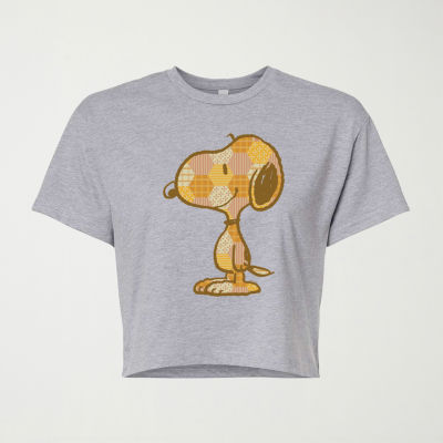 Womens Crew Neck Short Sleeve Snoopy Graphic T-Shirt