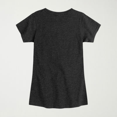 Little & Big Kid Girls Crew Neck Short Sleeve Graphic T-Shirt