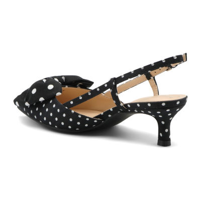 Adrienne Vittadini Grosgrain Bow Detail Womens Pointed Closed Toe Kitten Heel Pumps