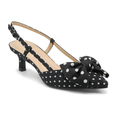 Adrienne Vittadini Grosgrain Bow Detail Womens Pointed Closed Toe Kitten Heel Pumps