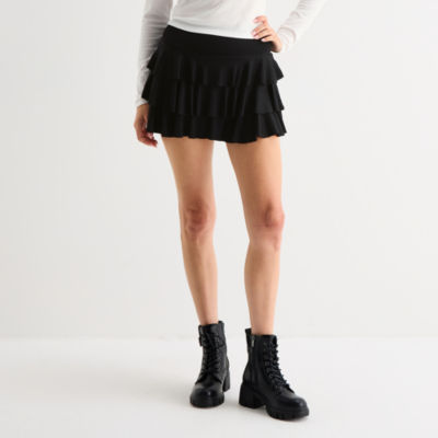 Arizona Womens Juniors Mid Rise Mini Active Pleated Skirt