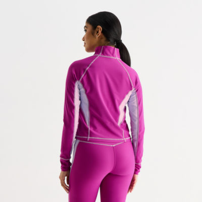 Xersion EverContour+ Womens Mock Neck Long Sleeve Active Quarter-Zip