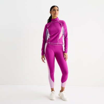 Xersion EverContour+ Womens Mock Neck Long Sleeve Active Quarter-Zip