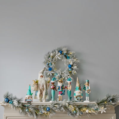 North Pole Trading Co. 14in Beach Wood Christmas Nutcracker