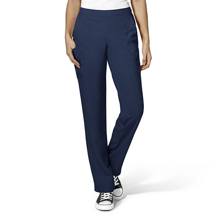 Wink W123 Flat Front Cargo Womens Petite Moisture Wicking Wrinkle Resistant Quick Dry Scrub Pants, Petite X-large, Blue