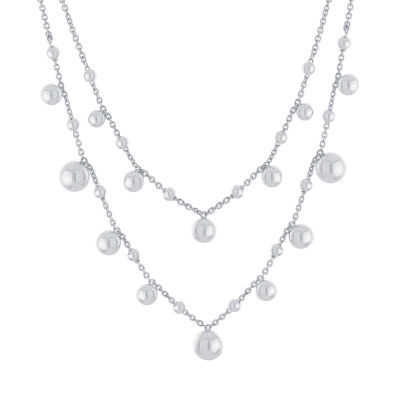 Womens Sterling Silver Pendant Necklace Set