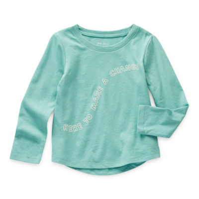 Okie Dokie Toddler Girls Crew Neck Long Sleeve Graphic T-Shirt