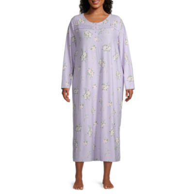 Adonna Womens Long Sleeve Square Neck Fleece Nightgown - JCPenney