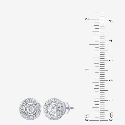 (H-I / Si2) 2 CT. T.W. Lab Grown White Diamond 10K Gold 12.3mm Round Stud Earrings