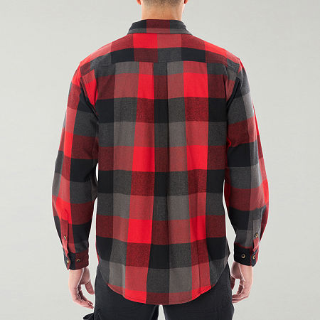 Smiths Workwear Big And Tall Mens Regular Fit Long Sleeve Flannel Shirt, 4x-large, Red