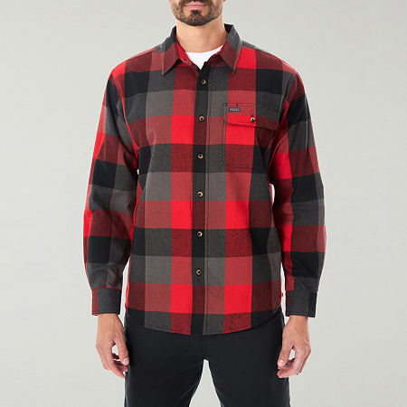 Smiths Workwear Big And Tall Mens Regular Fit Long Sleeve Flannel Shirt, 4x-large, Red