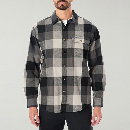 Smiths Workwear Flannel Mens Regular Fit Long Sleeve Flannel Shirt, Xx-large, Gray