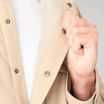 Smiths Workwear Hooded Sherpa Stretch Canvas Mens Midweight Shirt Jacket