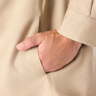 Smiths Workwear Hooded Sherpa Stretch Canvas Mens Midweight Shirt Jacket