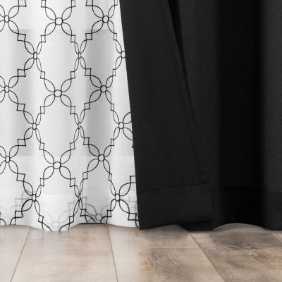 No 918 Harmon Embroidered Grommet Top Light-Filtering Set of 4