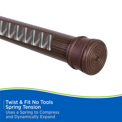 Kenney Twist & Fit No Tools 36-63 IN Adjustable Spring Tension Shower Curtain Rod