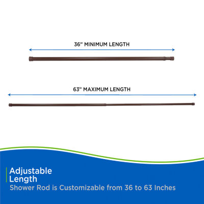 Kenney Twist & Fit No Tools 36-63 IN Adjustable Spring Tension Shower Curtain Rod