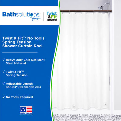Kenney Twist & Fit No Tools 36-63 IN Adjustable Spring Tension Shower Curtain Rod