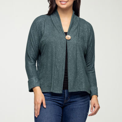 24seven Comfort Apparel Womens V Neck Long Sleeve Cardigan