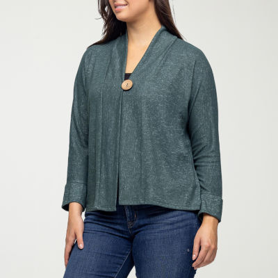 24seven Comfort Apparel Womens V Neck Long Sleeve Cardigan